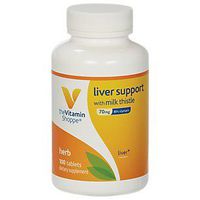The Vitamin Shoppe Liver Support with Milk Thistle 70MG (80 Silymarin), Antioxidant (100 Tablets)
