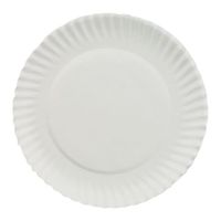 AJM PP6GREWH 6" Diameter, White Color, Green Label Uncoated Paper Plate - Pack Of 1000