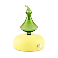 CITRUS WALTZ Nebulizing Essential Oil Aromatherapy Diffuser - Wooden Base and Glass Reservoir (Light Green)