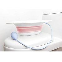 H&W Hip Bath,Sitz Bath Over The Toilet, Foldable Special Basin for Pregnant Women, Used for Hemorrhoids and Perineum Treatment, Relieve Inflammation of Vagina or Anus, with Flushing air Pump (Pink)