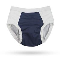 Protective Brief Adult Cloth Diaper for Mild to Severe Incontinence: Reusable Waterproof Underwear for Men & Women (Small, Navy)