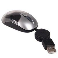 3-Button Mini USB Optical Scroll Mouse w/Retractable Cord