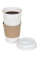CucinaPrime 20oz White Disposable To-Go Paper Coffee/Hot Beverage Cups with White Lids and Sleeves- 50 Pack