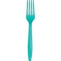 Creative Converting 324786 Touch of Color Premium 288 Count Plastic Forks, Teal Lagoon