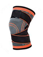 Kaguster Non Slip Knee Brace Support Protector Mountaineering,Running,Jogging,Cycling,Gym Relieves Patella Tendonitis(Orange,L)