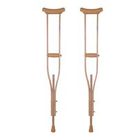 Walkers Lxn Lightweight Wooden Underarm Crutch,Telescopic Adjustable Height Non-Slip Adult 1 Pair (Size : L)
