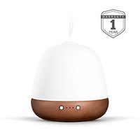 Essential Oil Diffuser, Ceramic and Real Solid Wood Aromatherapy Humidifier - 180ml, No Beep, 2 Mist Modes, 2-Level Dimmer Night Light, Timer, Auto Off, Long Cord for Home Office Baby Yoga,ZEIGGA LAB