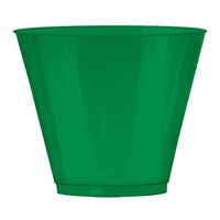 JAM PAPER Plastic Glasses Party Pack - 9 oz Tumblers - Green - 72 Hard Plastic Cups/Pack