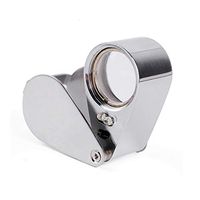 Mini Folding Magnifier 30X Full Metal Jewellery Magnifing Glass with LED Light for Map, Jewelry, Diamonds, Gems, Coins, Stamps （Silver 4 Pack）