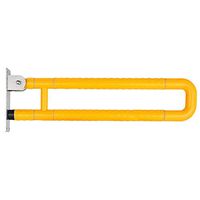 VEVOR Foldable Toilet Grab Bar Safety Frame Rails Flip-Up Skid Resistance Handicap Bathroom Seat Support Bar Toilet Hand Grips for Home Hotel Disabled Aid Pregnant Elderly U-Shape Rail (Yellow U)