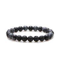 Bivei Essential Oil Bracelets, Lava Rock Stone Beads Diffuser Bracelet Gemstone Aromatherapy Bracelet(Snow Flake Obsidian)
