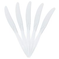 JAM PAPER Big Party Pack of Premium Plastic Knives - White - 100 Disposable Knives/Box