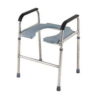 Toilet Handrails Elderly Disabled Support Frame Toilet Increased Toilet Seat Stainless Steel Toilet Stool Toilet Safety Frames Rails (Color : Silver, Size : 464864-74cm)