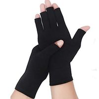 Arthritis Compression Rheumatoid Gloves,Fingerless Gloves to Relieve Paim from Rheumatoid and Osteoarthritis with Free Recovery Ball, Men and Women (Black`, Medium)