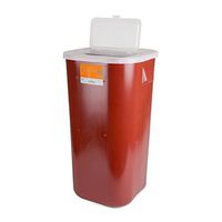 Medegen 8716 Stackable Sharps Container, Medium, Red/Black, 16 Gallon Capacity, 13.5" Width, 25.5" Height, 13.75" Height, Pack of 6