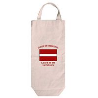 In Case Emergency, Leave It Latvians Cotton Canvas Wine Bag Tote With Handles