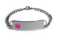 Taking PLAVIX Medical ID Alert Bracelet with Embossed Emblem from Stainless Steel. D-Style, Premium Series.