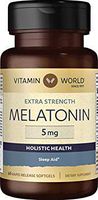 Vitamin World Melatonin Extra Strength 5mg Holistic Health, 60 Rapid Release Softgels