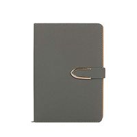Cupcinu Classic Notebook Journal with U-Shaped Buckle Premium Thick Paper with Fine Inner Pocket Faux Leather 21.2CMX14.8CM (Grey)