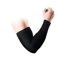AceList 1 Pair Arm Sleeves UV Protection Cooling Warmer Sports Compression Sleeves - Black M
