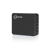 6-Port USB wall Charger, Allmaybe CU6 60W 2.4A Worldwide Travel Wall Charger Adapter Black for iPhones, Moto Nexus Bluetooth Speaker Headset & Power Bank with Power Cable