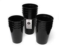 Rolling Sands 12 Pack Reusable Plastic Stadium Cups, Multipack of 3 Cup Sizes - 12oz, 16oz, 22oz – Made in USA, BPA-Free, Dishwasher Safe Plastic Tumblers - Set Includes 4 Black Cups of Each Size