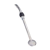 Fitfulvan Reusable Stainless Steel Metal Drinking Straws Scoop 2 in 1 (Black)