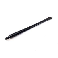 OLD FOX Middle Long Straight Ebonite Pipe Stem Replacement Black Mouthpiece for Churchwarden Briar Wood Rosewood Tobacco Pipe Fit 3mmMetal Filters BE0045