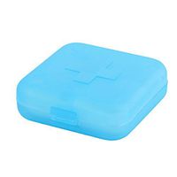 uxcell Travel Outdoor Medicine Pill Tablet 4 Compartments Organizer Box Case Blue