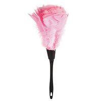 Duster Cleaning, MAGT 5 Colors Lightweight Soft Turkey Feather Duster Brush With Black plastic Handle Home Furniture Car Cleaning Tools (Pink)