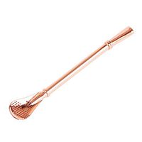 Nesee Home Office Multifunction Stainless Steel Smooth Flow MateTea Filtered Spoon Drinking Straw (Rose Gold)