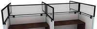 18" Polycarbonate Cubicle Mounted Privacy Panel with Small Brackets