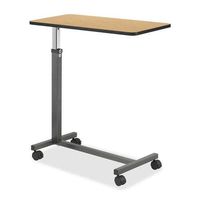 Hausmann Overbed Table, w/ 1-1/2" Casters, 30"x15"x28"-45", Oak Top (3400)
