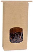 Made in USA 100-Count Brown Kraft Paper Tin Tie 1 Pound Coffee Treat Candy and Snack Bags with Laminated Liner (4.75" X 2.5" X 9.5")