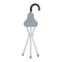 Help move Daily Necessities Aluminum Cane Stool Old Man with seat Folding Three-Legged Four-Foot Cane Stool Walker