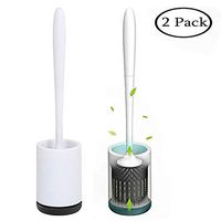 Glendan Toilet Brush and Holder Upgraded Modern Design with Soft Bristle,Bathroom Toilet Bowl Brush Set,Toilet Cleaning Brush Kit (2 Pack)