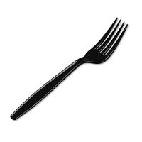 Dixie Plastic Cutlery - Plastic Cutlery, Heavyweight Forks, Black, 1000/Carton by Dixie