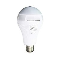 AJZABCD Wireless Hidden Light Bulb Camera, VR 360 Panoramic WiFi Light Bulb IP Camera Indoor Home Surveillance System with Night Vision Size 130W Pixel