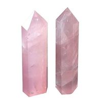 Meidexian8888 2Pcs Pink Quartz Crystal,Natural Rock 2Pcs Pink Quartz Crystal 40-50mm Wand Point Healing Mineral Stone (pink)