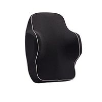 HONCENMAX Lumbar Support - Memory Foam Pillow Back Cushion - Lower Back Pain Relief - Backrest for Car Seat, Home Office Chair, Recliner - Nursing Waist and Spine Black