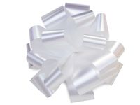 White Hank Pom 5" Gift Bows (48 Pack ) - 100% Polypropylene