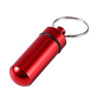Kaimu Mini Aluminum Alloy Waterproof Medicine Pill Box Case Keychain Bottle Holder Pill Dispensers & Reminders