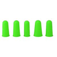 PAFUWEI 5 Pieces Silicone Finger Protectors Cover, Hot Glue Gun Finger Sleeves Finger Tips Protectors for Wax Rosin Resin Honey Adhesives Scrapbooking Sewing, Green