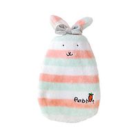 Hacoly Hot Water Bottle Rabbit Bunny Baby Kids Hot Water Bag with Rabbit Plush Cover Hand Foot Warmer Heat Up Portable Reusable Therapy Heating Pad Chrismas Gift 350ml-Orange