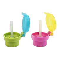 2 Pack Children Feeding Portable Spill Proof Juice Soda Water Bottle Twist Cover Cap With straw,2.7 Caliber Safe Drink Straw Sippy Cap for baby Toddler Kids (Pink+Green)