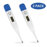 2 Pack Digital Thermometer for Fever, Rectal Armpit and Oral Thermometer for Babies Adults, Accurate and Fast Readings Thermometer
