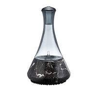 Opulence - Nebulizing Essential Oil Diffuser for Aromatherapy with Black Marble Ceramic Base and Black Hand-Blown Glass with Touch Sensor Light Switch - No Heat, No Water, No Plastic
