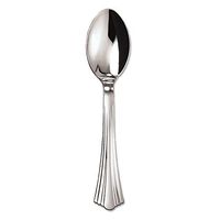 Heavyweight Plastic Soup Spoons, Silver, 6 1/4", Reflections Design, 600/Carton