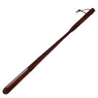Linshing Extra Long Handle Dark Red Bamboo Joint Style Solid Wooden Shoe Horn Kalzer Sturdy Convenient Roping for Hanging Shaped to Fit Your Heel 70cm/27.55’’ Long (D)
