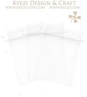 50 Pcs White 2x3 Sheer Drawstring Organza Bags Jewelry Pouches Wedding Party Favor Gift Bags Gift Bags Candy Bags [Kyezi Design and Craft]